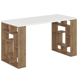 Γραφείο Maze 855DTE3833 140x60x75cm Dark Oak-White