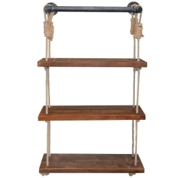 Ραφιέρα Τοίχου 792EVL2667 60x14x120cm Walnut-Black