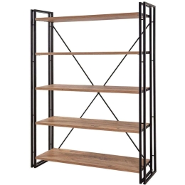 Βιβλιοθήκη Cosmo Fix 863SPH3604 130x35x180cm Black-Pine