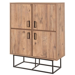 Παπουτσοθήκη - Ντουλάπι Quantum Solo 863SPH3905 93x36x115cm Pine-Black Μελαμίνη,Μέταλλο
