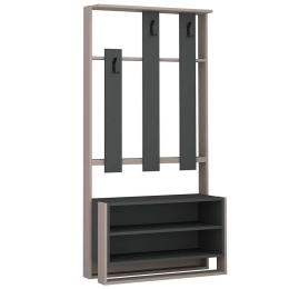 Έπιπλο Εισόδου Chester 855DTE4017 90x36x180cm Light Mocha-Anthracite Μοριοσανίδα, Μελαμίνη
