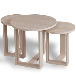 Ζιγκόν Mira (Σετ 3Τμχ) 801CMY2927 52x52x47/36x36x43/41cm Oak