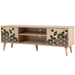 Έπιπλο Τηλεόρασης Truva 863SPH3026 140x40x50cm Oak-Green