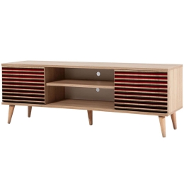 Έπιπλο Τηλεόρασης Truva 863SPH3030 140x40x50cm Oak-Red
