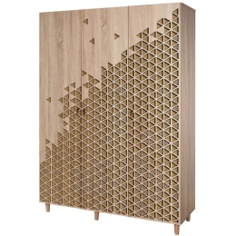 Ντουλάπα Τρίφυλλη Mode 863SPH4208 135x52x192cm Oak Τρίφυλλη