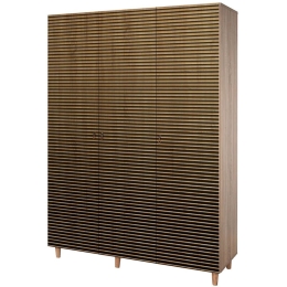 Ντουλάπα Τρίφυλλη Mode 863SPH4212 135x52x192cm Oak-Black Τρίφυλλη