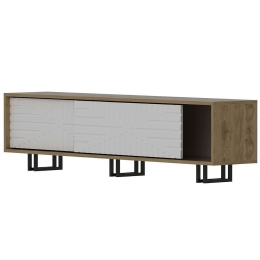 Έπιπλο Τηλεόρασης Askal 875ZNA3019 180x35x47,4cm Oak-White