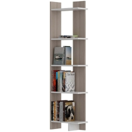 Βιβλιοθήκη Als 875ZNA3603 45x22x170cm Cordoba-White