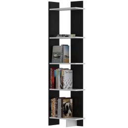 Βιβλιοθήκη Als 875ZNA3604 45x22x170cm Black-White