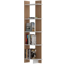 Βιβλιοθήκη Als 875ZNA3605 45x22x170cm Teak-White