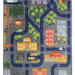 Χαλί Small Town Grey-Multi Conceptum Hypnose 100X160cm