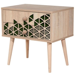Κομοδίνο Two 869VEL3508 60x40x61cm Oak-Green