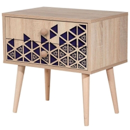 Κομοδίνο Two 869VEL3510 60x40x61cm Oak-Blue