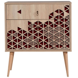 Συρταριέρα Trio 869VEL3430 80x40x90cm Oak-Red