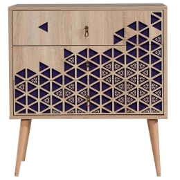 Συρταριέρα Trio 869VEL3431 80x40x90cm Oak-Blue