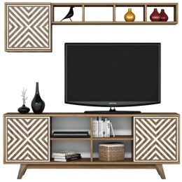 Σύνθεση Τηλεόρασης Inci 845HCT3068 160x35x56,2cm Walnut-White