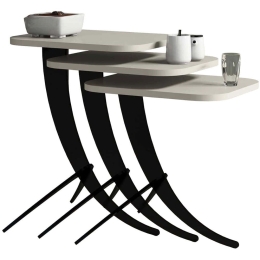 Ζιγκόν Pion (Σετ 3Τμχ) 845HCT2844 35x45x60/54,5/48,5cm Cream-Black