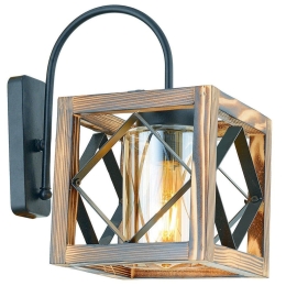 Φωτιστικό Τοίχου - Απλίκα Zikzak 890BCN2101 28x30cm 1xE27 40W Walnut-Black Opviq