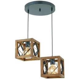 Φωτιστικό Οροφής Zikzak 890BCN1116 30x70cm 2xE27 40W Walnut-Black Opviq