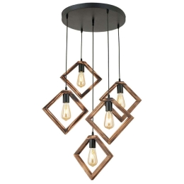 Φωτιστικό Οροφής Arvis 890BCN1142 50x110cm 5xE27 40W Walnut-Black Opviq