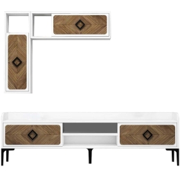 Σύνθεση Τηλεόρασης Samba 845HCT3076 180x35x52cm White-Walnut