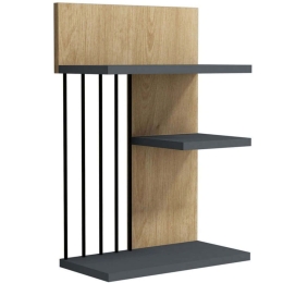 Ραφιέρα Τοίχου Nezma 835PUQ1646 40x21,4x60cm Oak-Anthracite