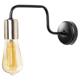 Φωτιστικό Τοίχου - Απλίκα Denge 892OPV1228 4x28x11cm E27 40W Black-Nikcel Opviq