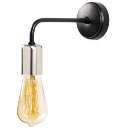 Φωτιστικό Τοίχου - Απλίκα Denge 892OPV1231 8x20x15cm E27 40W Black-Nikcel Opviq