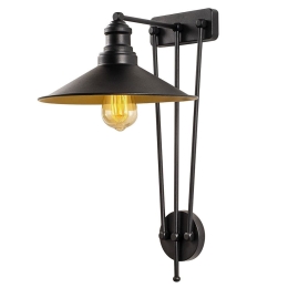 Φωτιστικό Τοίχου - Απλίκα Saglam 892OPV1236 28x34x53cm 1xE27 40W Black-Gold Opviq