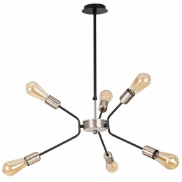 Φωτιστικό Οροφής Ve 892OPV1443 Φ60x80cm 6xE27 40W Nickel-Black Opviq