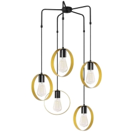 Φωτιστικό Οροφής Halka 892OPV1512 Φ70x100cm 5xE27 40W Black-Gold Opviq