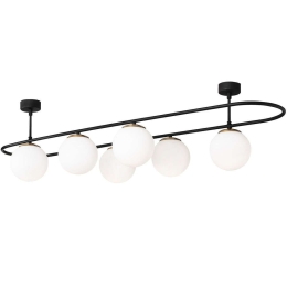 Φωτιστικό Οροφής - Ράγα Abakus 892OPV1507 124x40x33cm 6xE27 40W Black-White Opviq