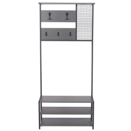Έπιπλο Εισόδου Nomad Portmanto 855DTE4019 78x30x182cm Anthracite-Black Μοριοσανίδα, Μέταλλο