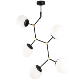Φωτιστικό Οροφής Damar 892OPV1634 75x15x84cm 5xE27 40W Black Opviq