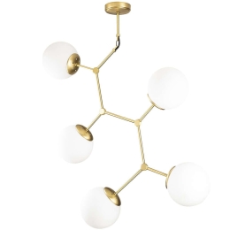 Φωτιστικό Οροφής Damar 892OPV1635 75x15x84cm 5xE27 40W Gold Opviq