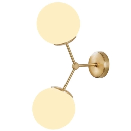 Φωτιστικό Τοίχου - Απλίκα Damar 892OPV1293 28x15x44cm 2xE27 40W Gold-White Opviq