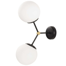 Φωτιστικό Τοίχου - Απλίκα Damar 892OPV1294 28x15x44cm 2xE27 40W Black-White Opviq