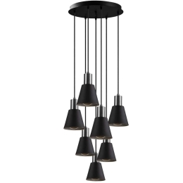 Φωτιστικό Οροφής Kem 892OPV1649 Φ43x111cm 7xE27 40W Black Opviq