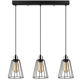 Φωτιστικό Οροφής - Ράγα Tel 892OPV1710 64x15x115cm 3xE27 40W Black Opviq