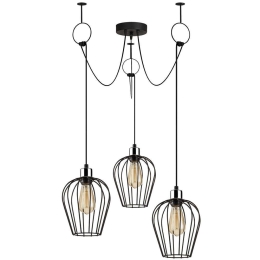 Φωτιστικό Οροφής Tel 892OPV1714 Φ100x130cm 3xE27 40W Black Opviq