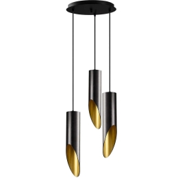 Φωτιστικό Οροφής Kesik 892OPV1765 Φ8x135cm 3xE27 40W Black-Gold Opviq