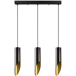 Φωτιστικό Οροφής - Ράγα Kesik 892OPV1767 58x8x138cm 3xE27 40W Black-Gold Opviq