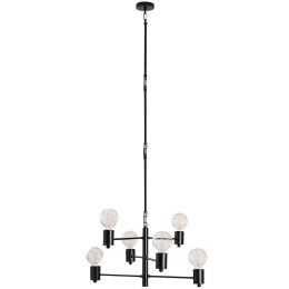Φωτιστικό Οροφής Hexa 892OPV1769 61x61x146cm 6xE27 40W Black Opviq