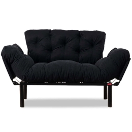Καναπές - Κρεβάτι Διθέσιος Nitta 859FTN1215 155x70x85cm Black