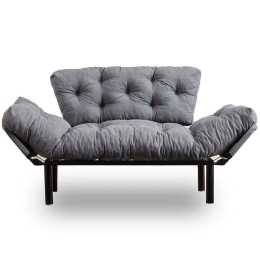 Καναπές - Κρεβάτι Διθέσιος Nitta 859FTN1218 155x70x85cm Grey