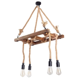 Φωτιστικό Οροφής Erebos 521SHN3113 60x34x100cm 4xE27 40W Natural-Black Opviq