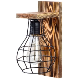 Φωτιστικό Τοίχου - Απλίκα Erebos 521SHN2135 16x16x30cm 1xE27 40W Walnut-Black Opviq