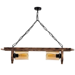 Φωτιστικό Οροφής - Ράγα Erebos 521SHN3121 80x11x64cm 2xE27 40W Natural-Black Opviq