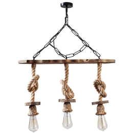 Φωτιστικό Οροφής - Ράγα Erebos 521SHN3122 63x11x75cm 3xE27 40W Natural-Black Opviq
