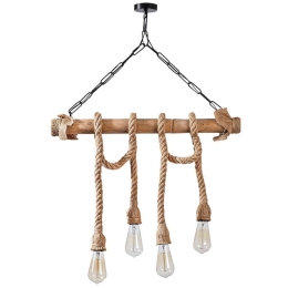 Φωτιστικό Οροφής - Ράγα Erebos 521SHN3123 65x8x82cm 4xE27 40W Natural-Black Opviq